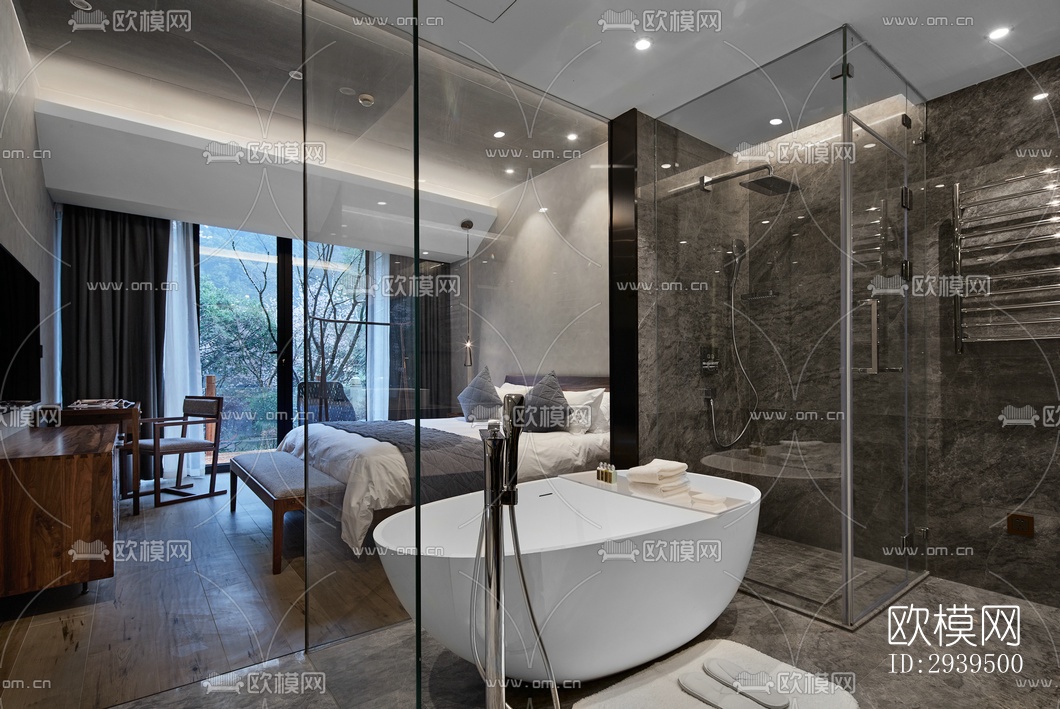 现代酒店民宿效果图下载（渲染图12）