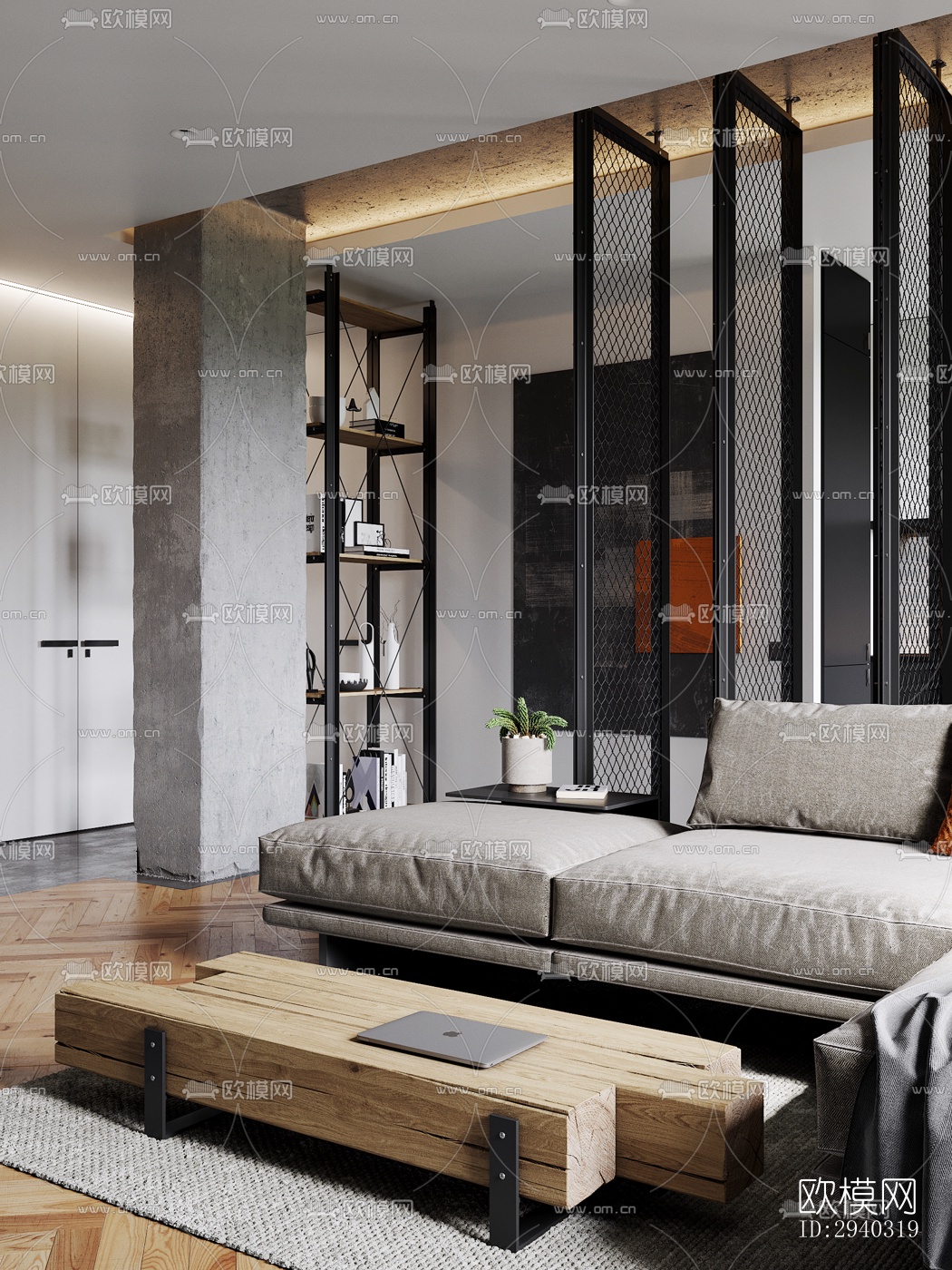 现代平层效果图下载（渲染图8）