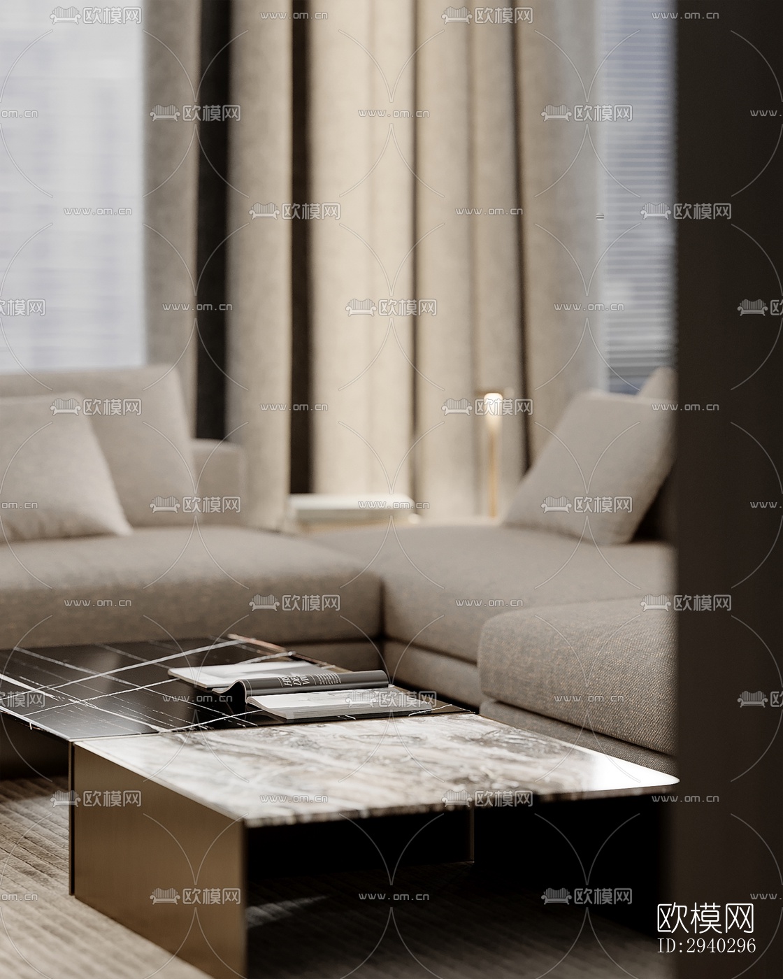 现代平层效果图下载（渲染图20）