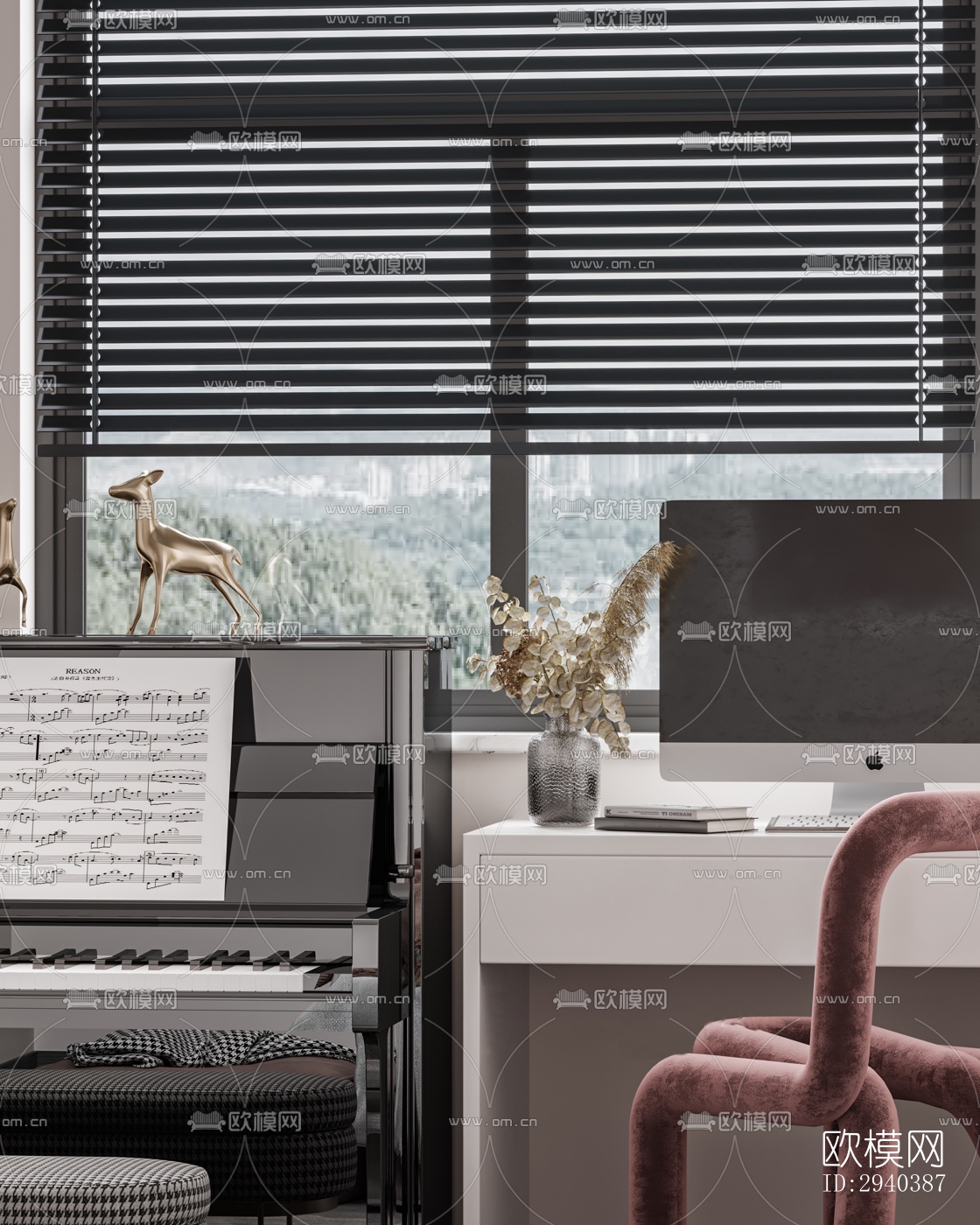 现代平层效果图下载（渲染图17）