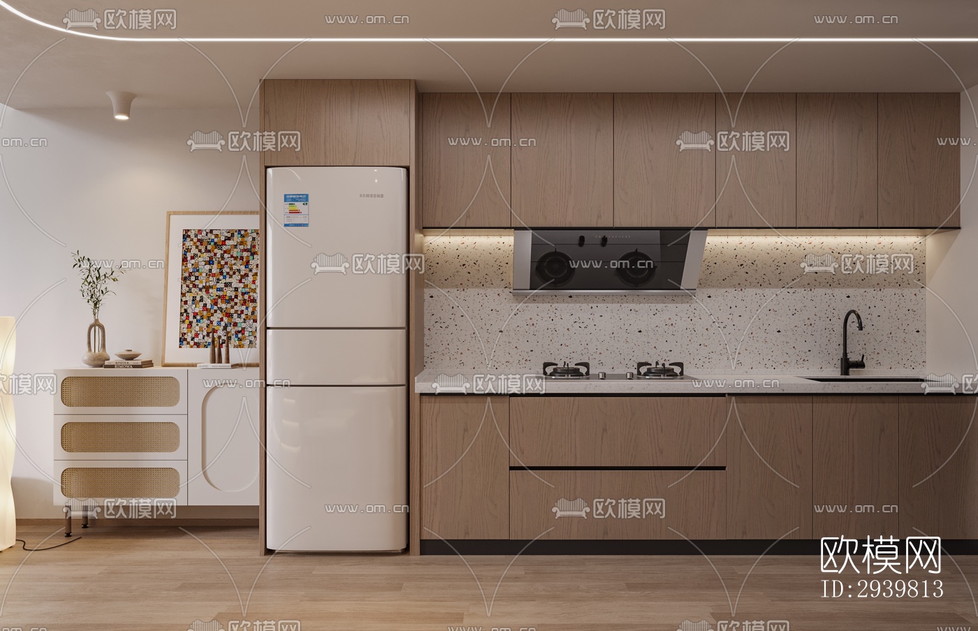 奶油风公寓效果图下载（渲染图5）