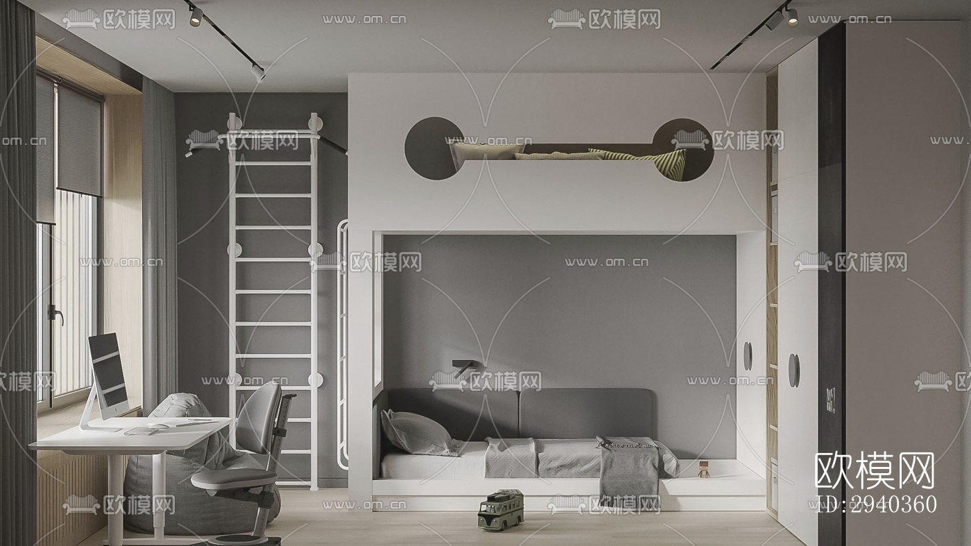 现代平层效果图下载（渲染图16）