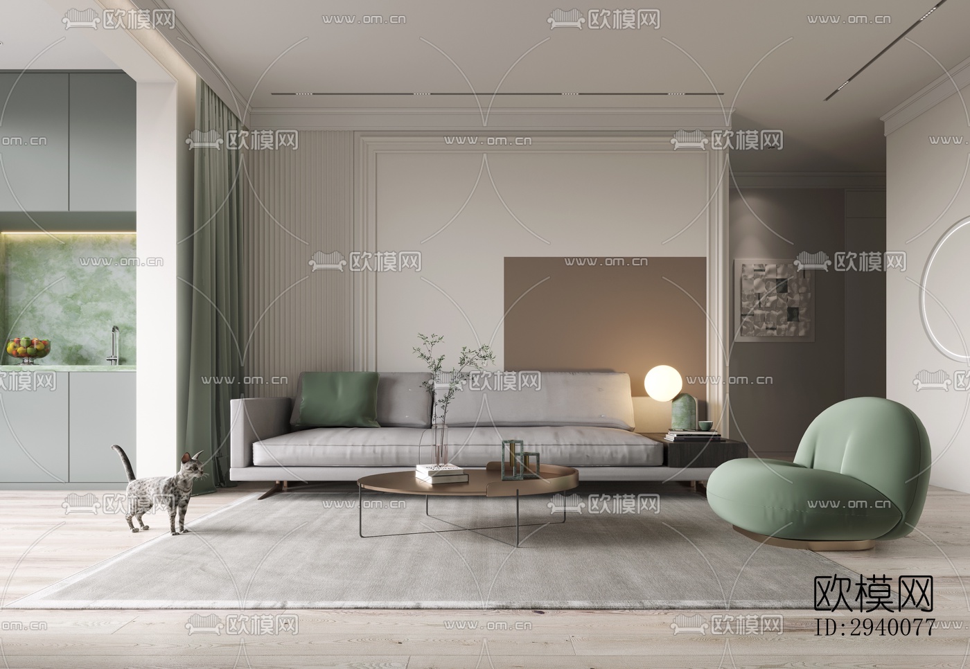 北欧平层效果图下载（渲染图6）