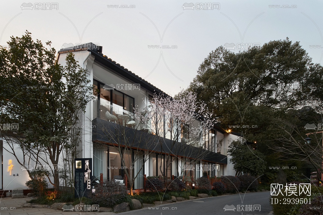 现代酒店民宿效果图下载（渲染图1）