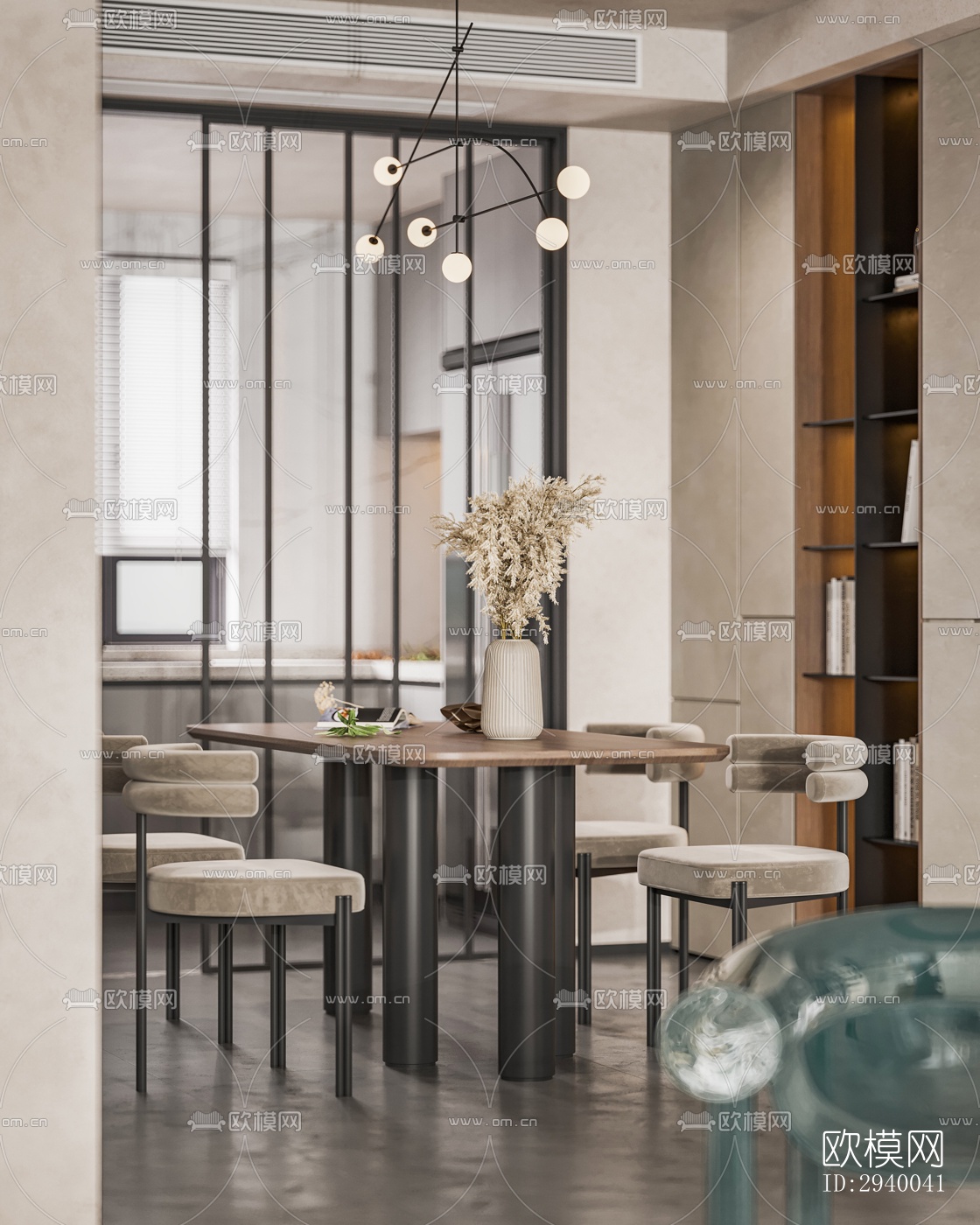 侘寂平层效果图下载（渲染图1）