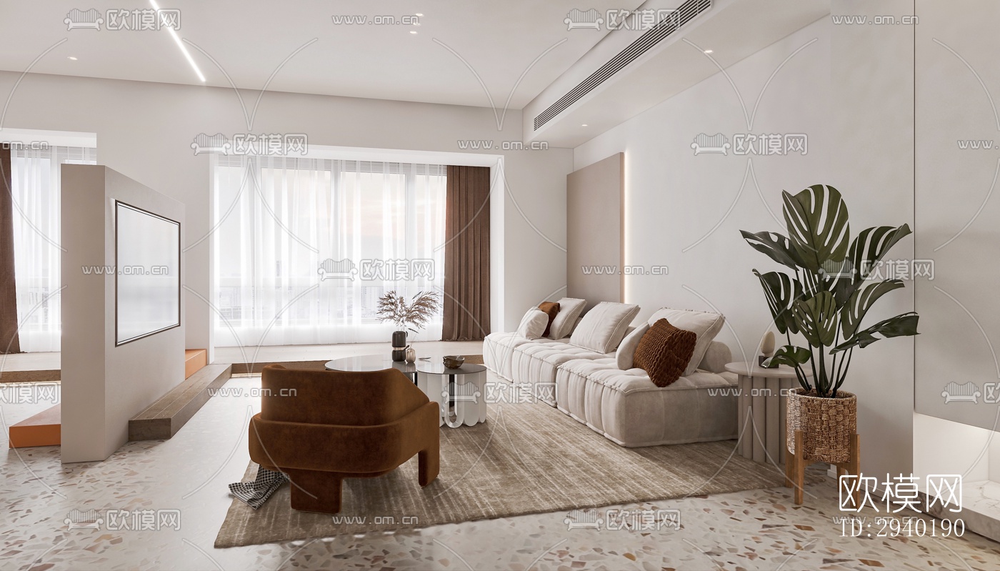 日式平层效果图下载（渲染图11）