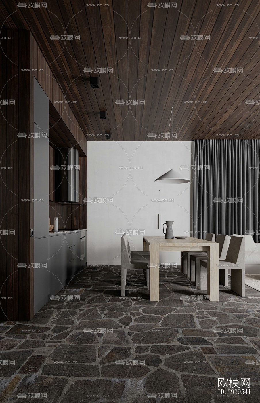 现代酒店民宿效果图下载（渲染图2）