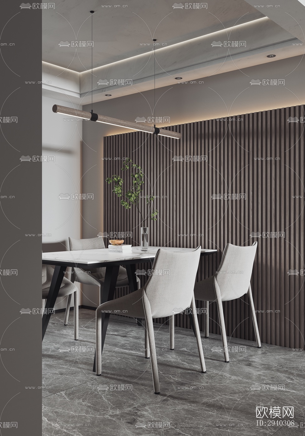 现代平层效果图下载（渲染图4）