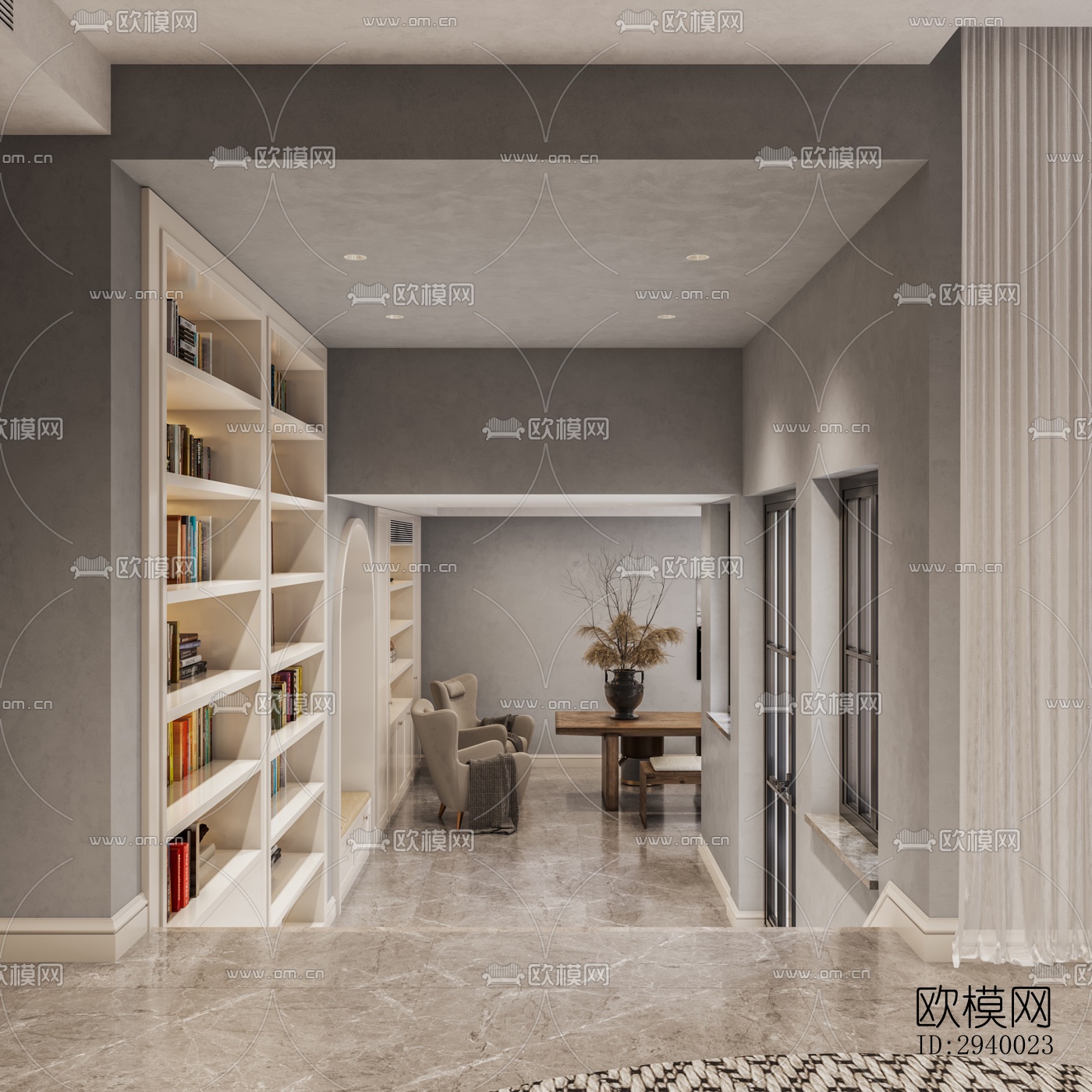 侘寂平层效果图下载（渲染图15）