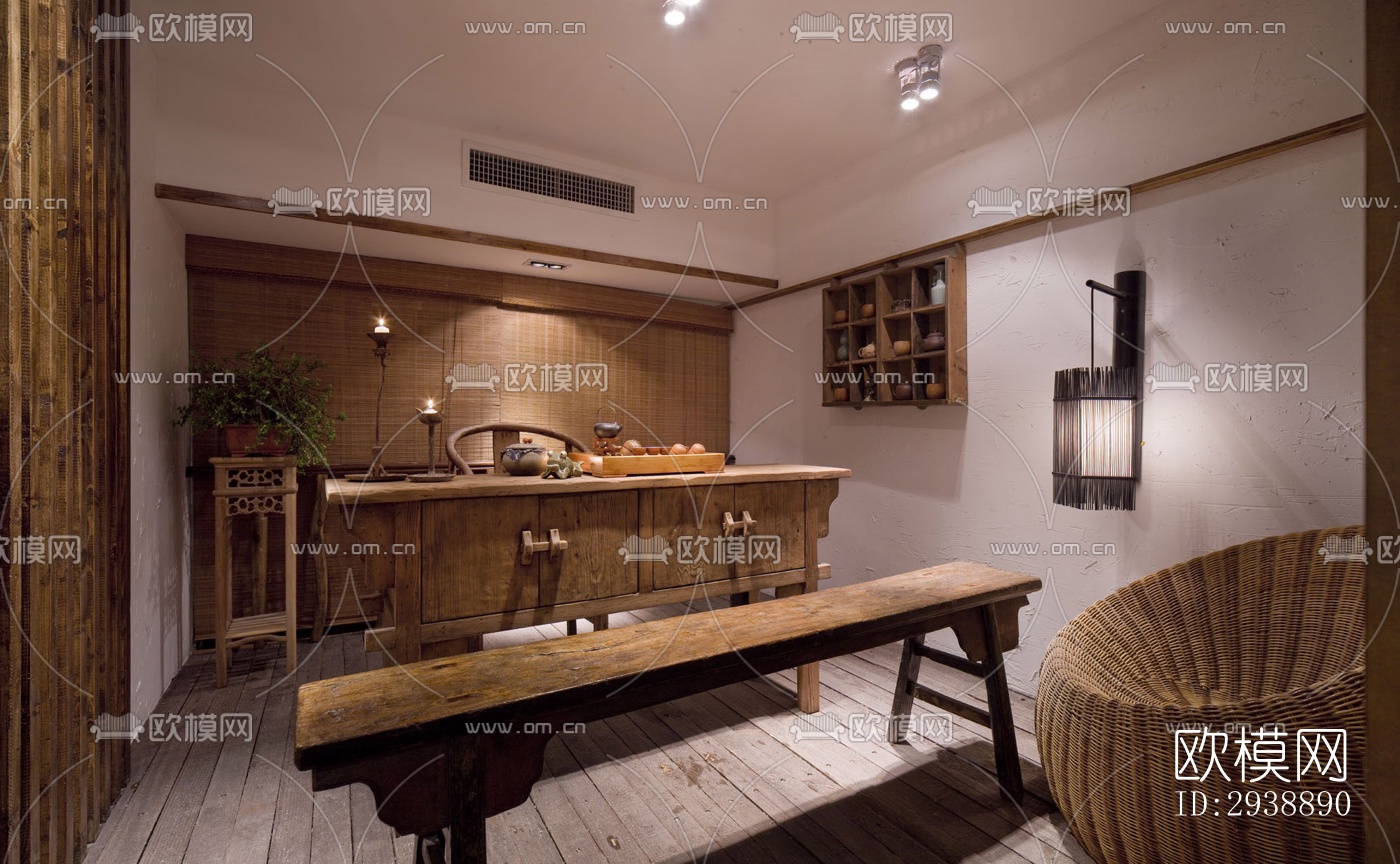 中式酒店民宿效果图下载（渲染图7）