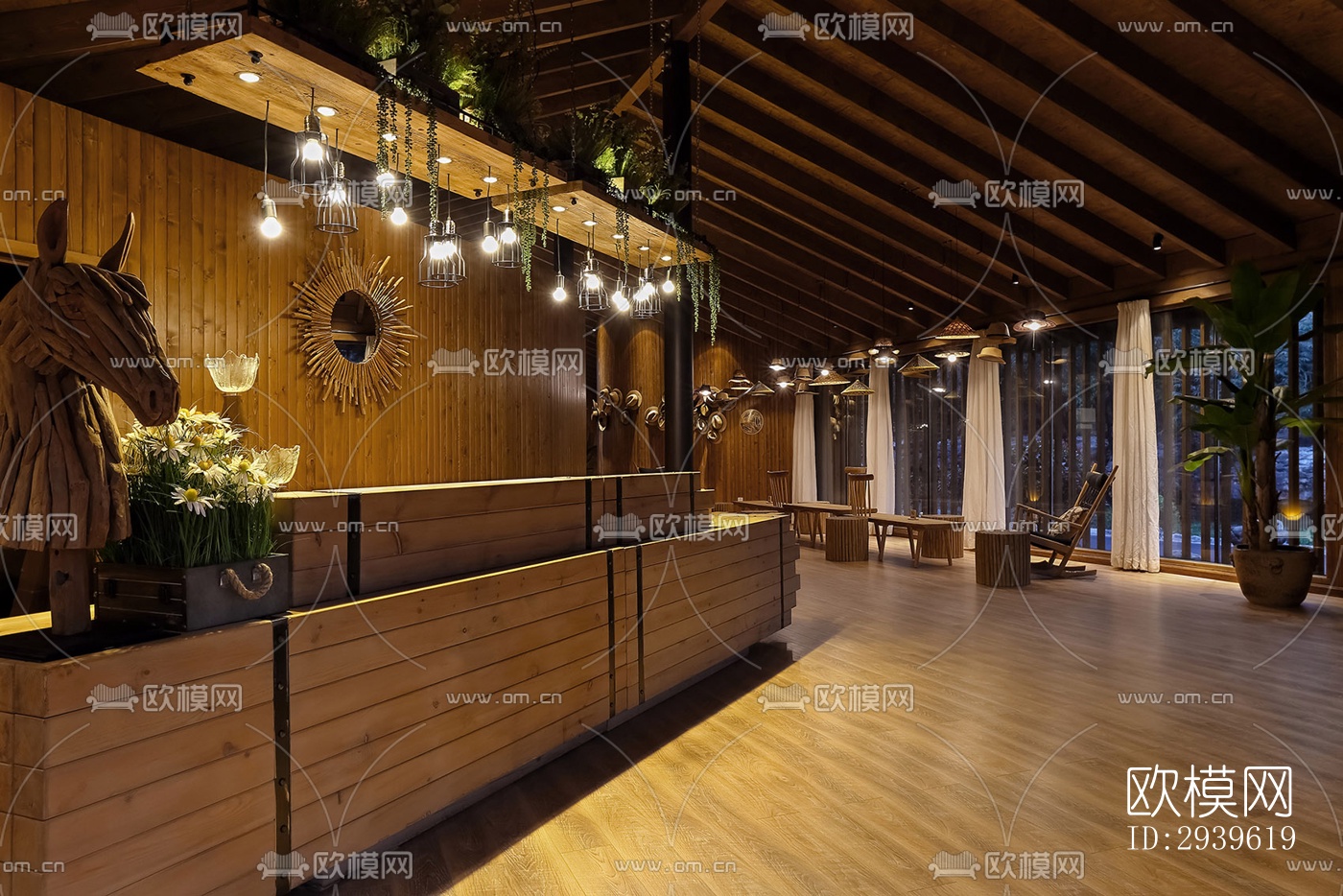 美式酒店民宿效果图下载（渲染图13）