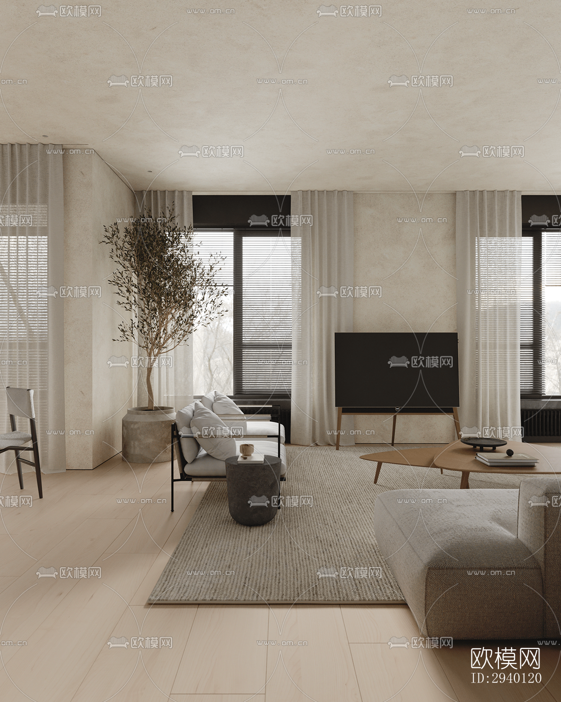 北欧平层效果图下载（渲染图6）