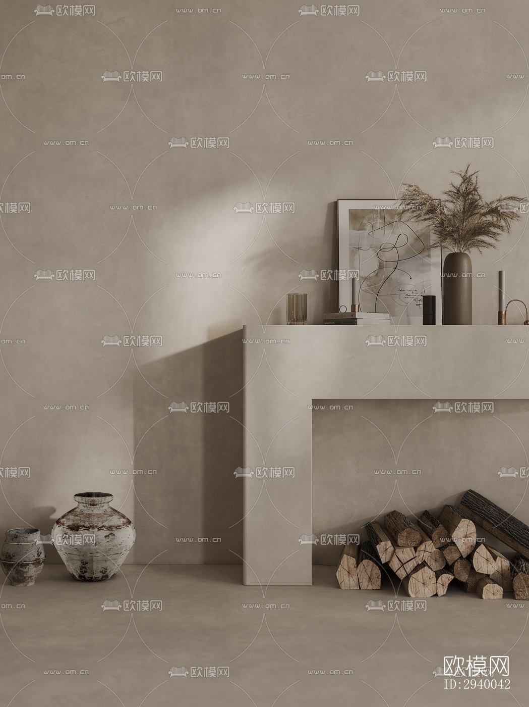 侘寂平层效果图下载（渲染图4）