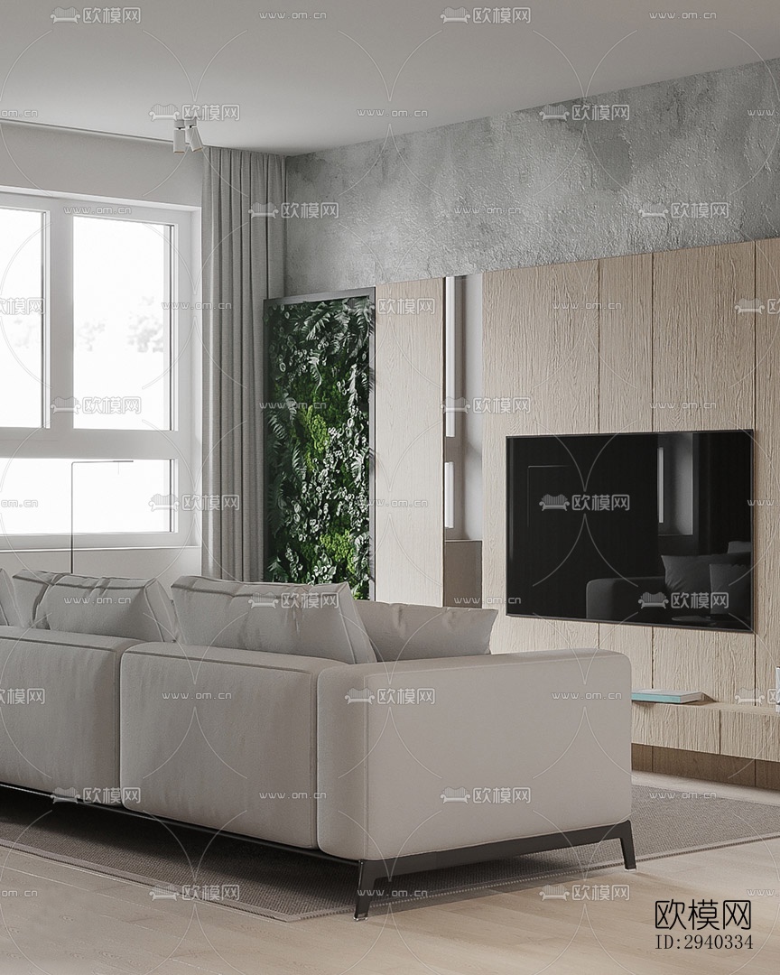 现代平层效果图下载（渲染图6）