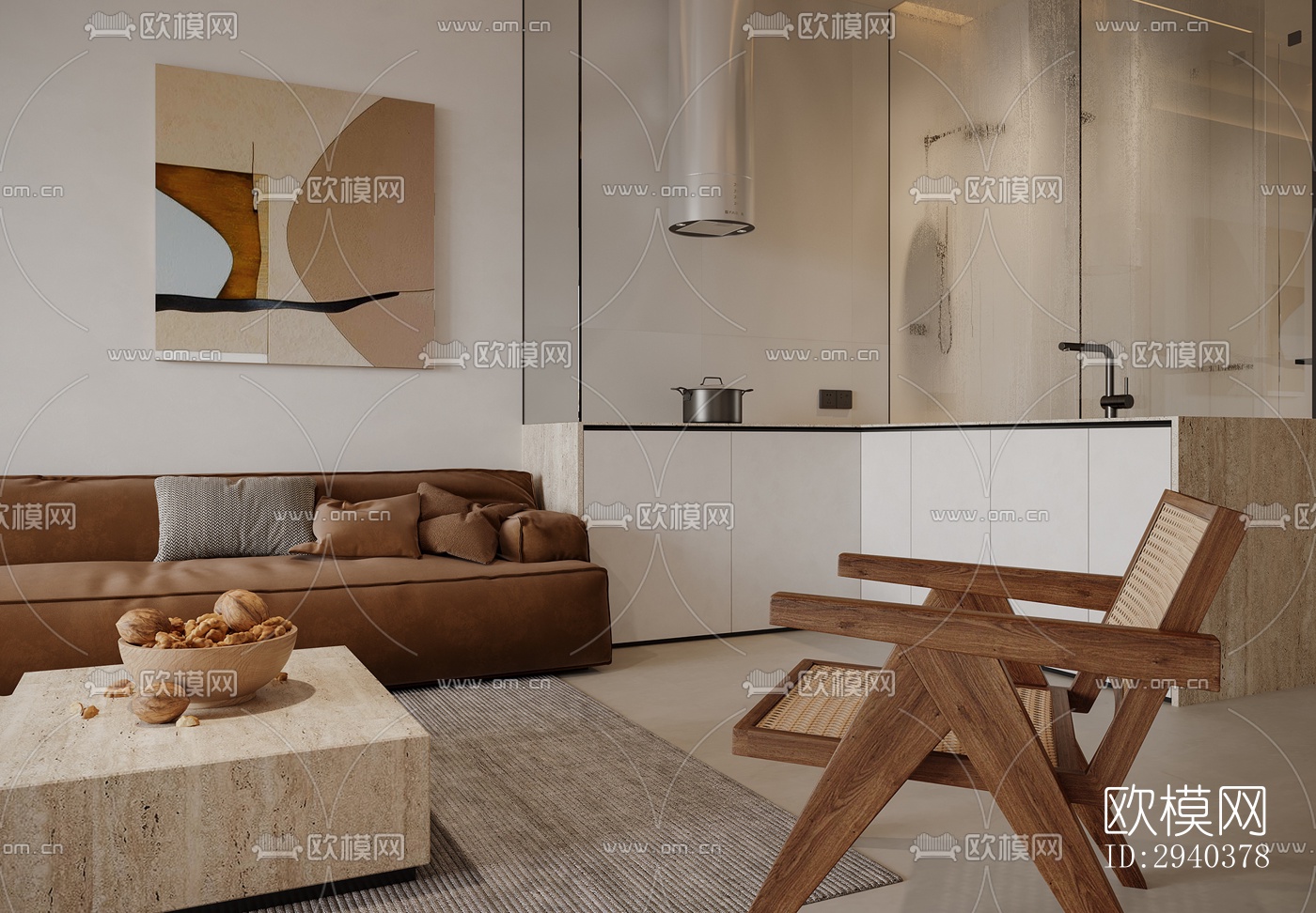 现代平层效果图下载（渲染图2）