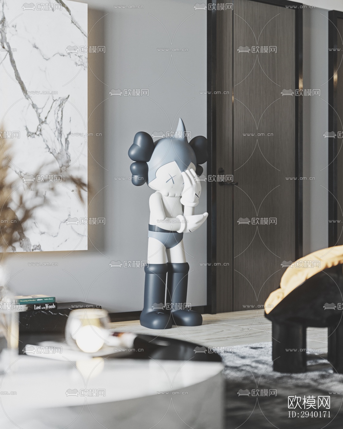 新中式平层效果图下载（渲染图17）