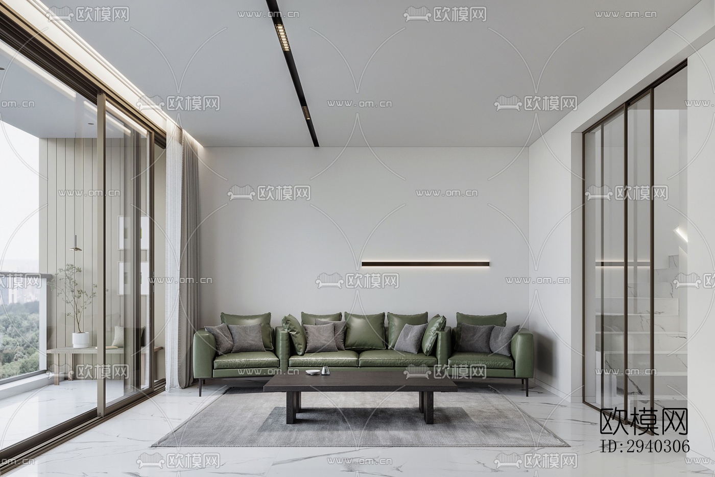 现代平层效果图下载（渲染图11）