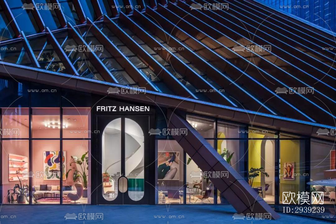 后现代酒店民宿效果图下载（渲染图1）