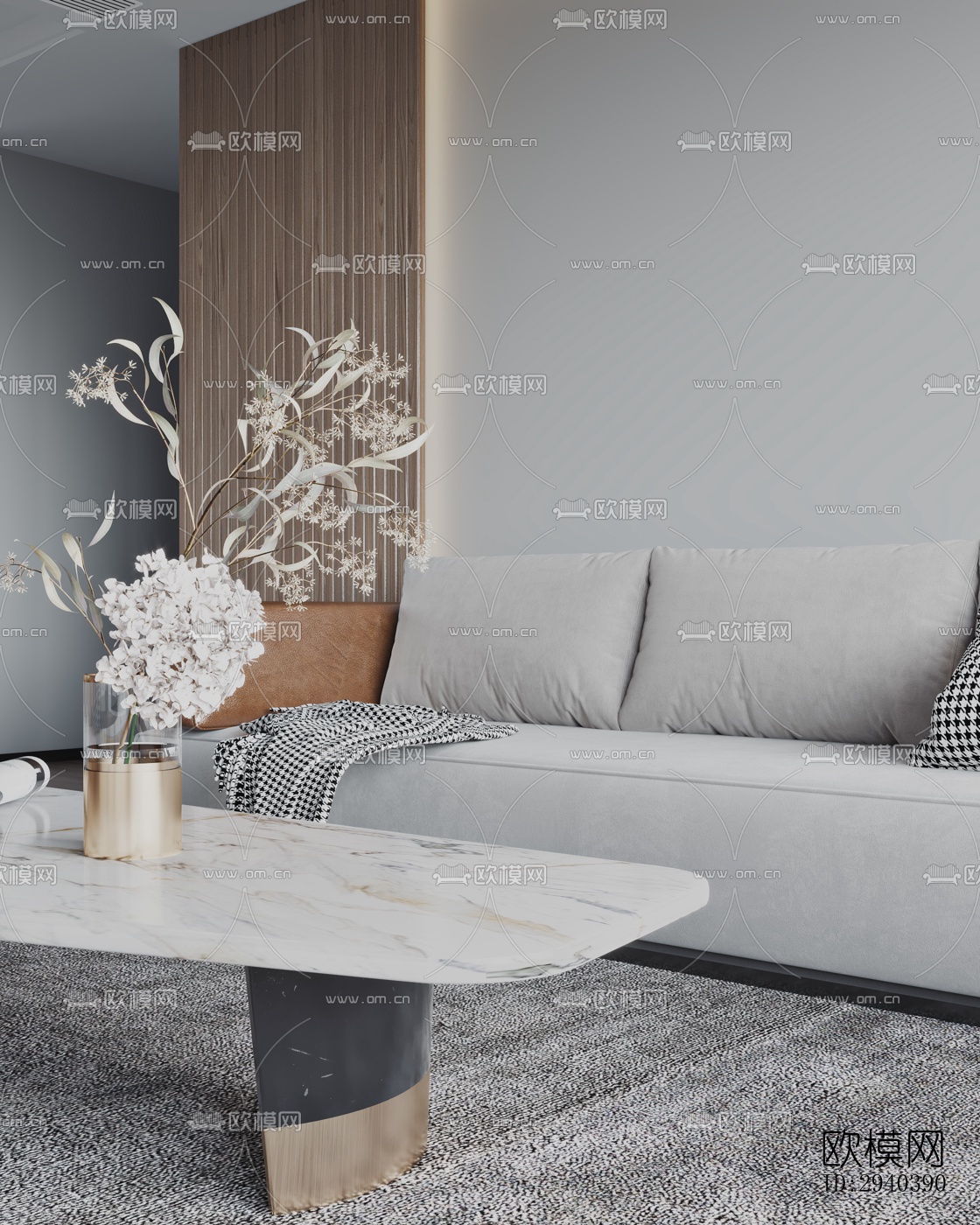 现代平层效果图下载（渲染图7）