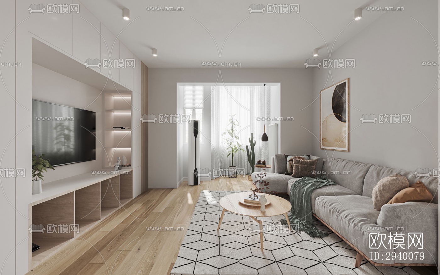 北欧平层效果图下载（渲染图6）