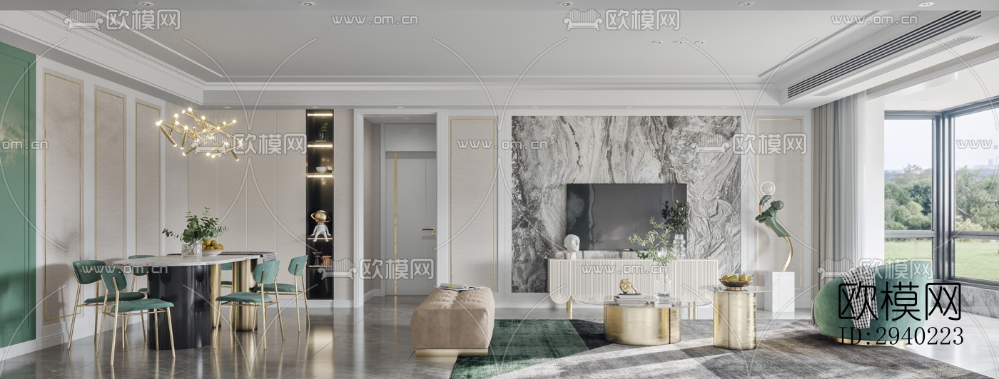 欧式平层效果图下载（渲染图7）