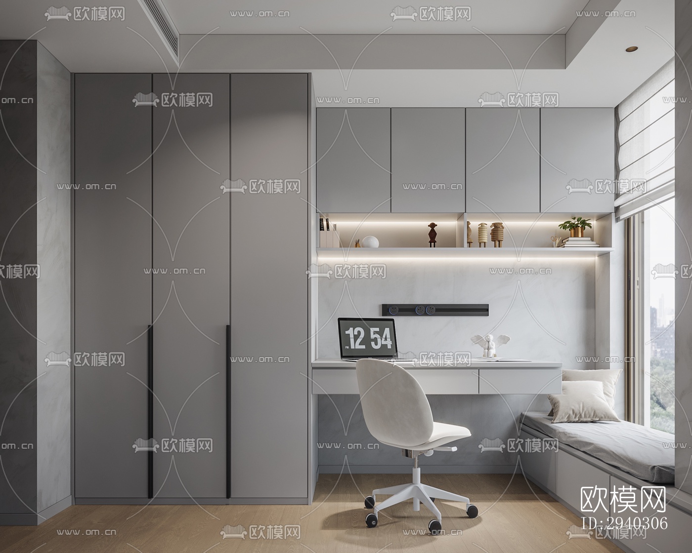 现代平层效果图下载（渲染图15）