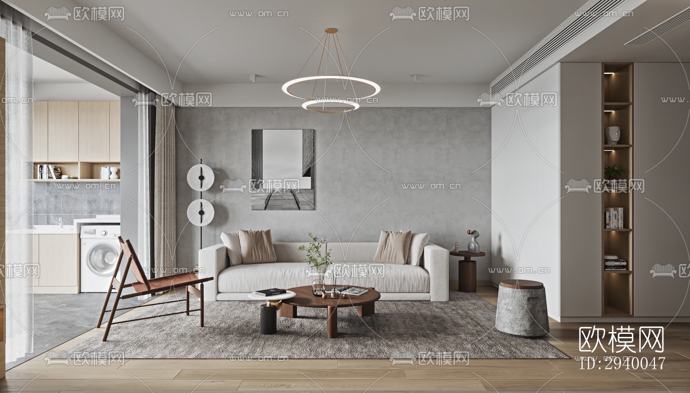 侘寂平层效果图下载（渲染图7）