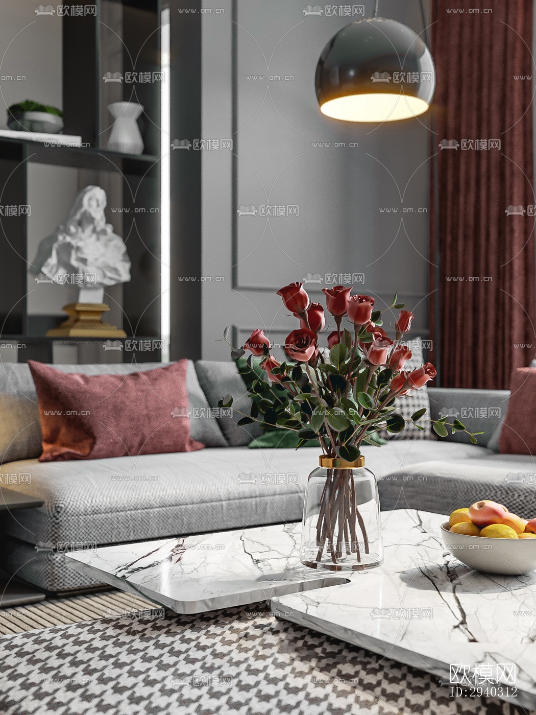 现代平层效果图下载（渲染图4）