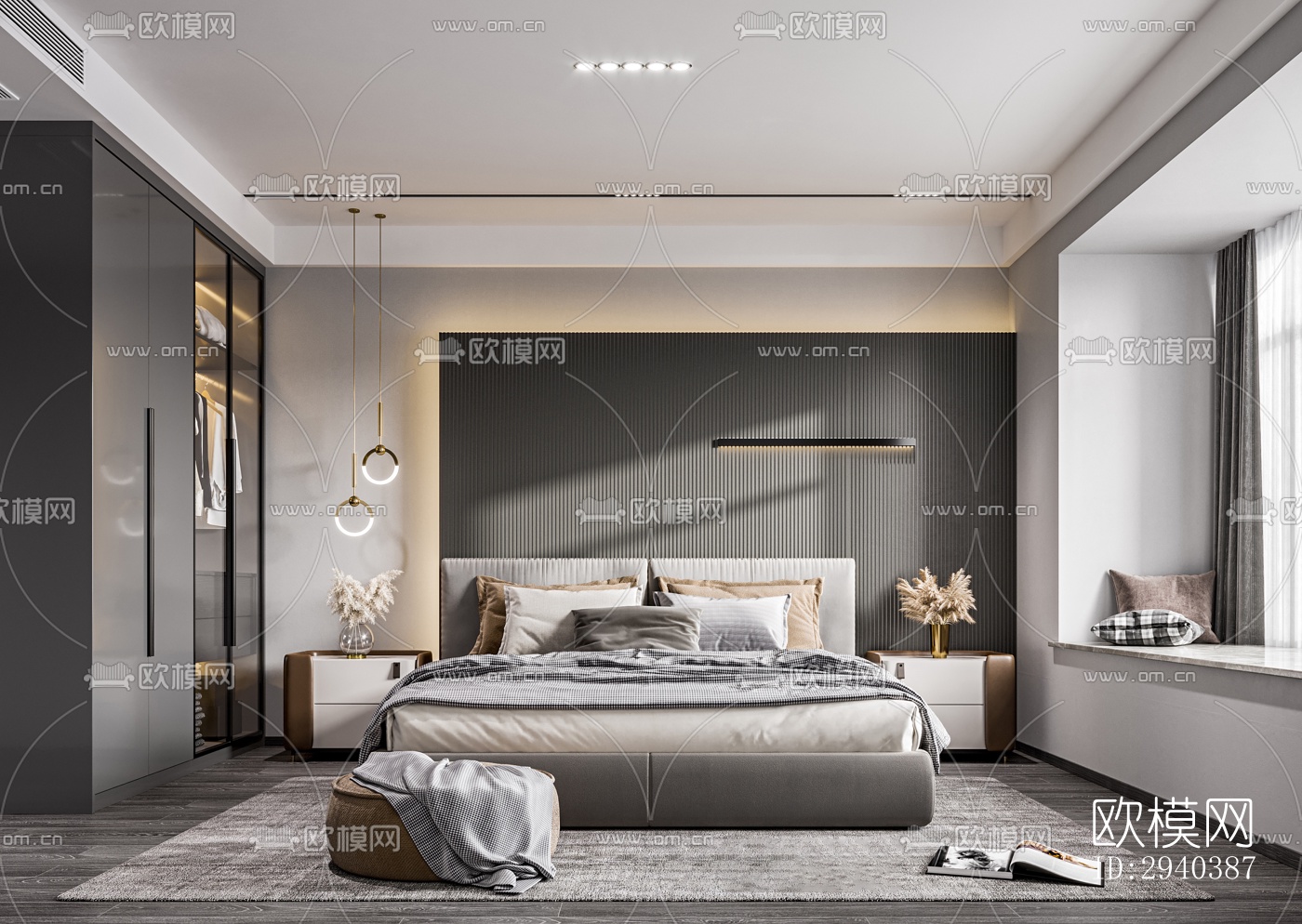 现代平层效果图下载（渲染图5）