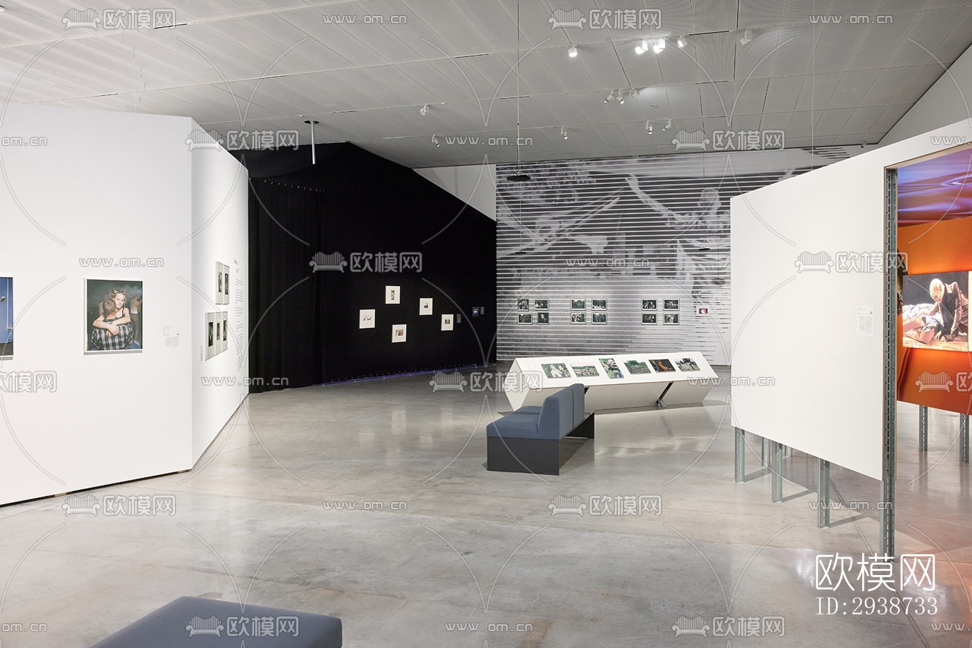 现代展览展厅效果图下载（渲染图1）