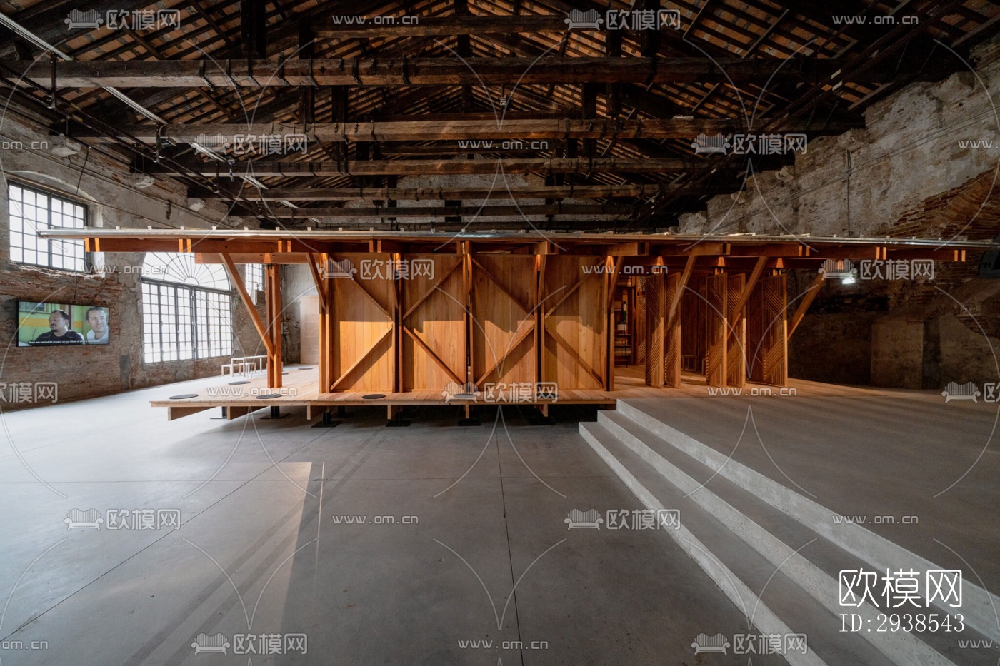 工业风展览展厅效果图下载（渲染图4）