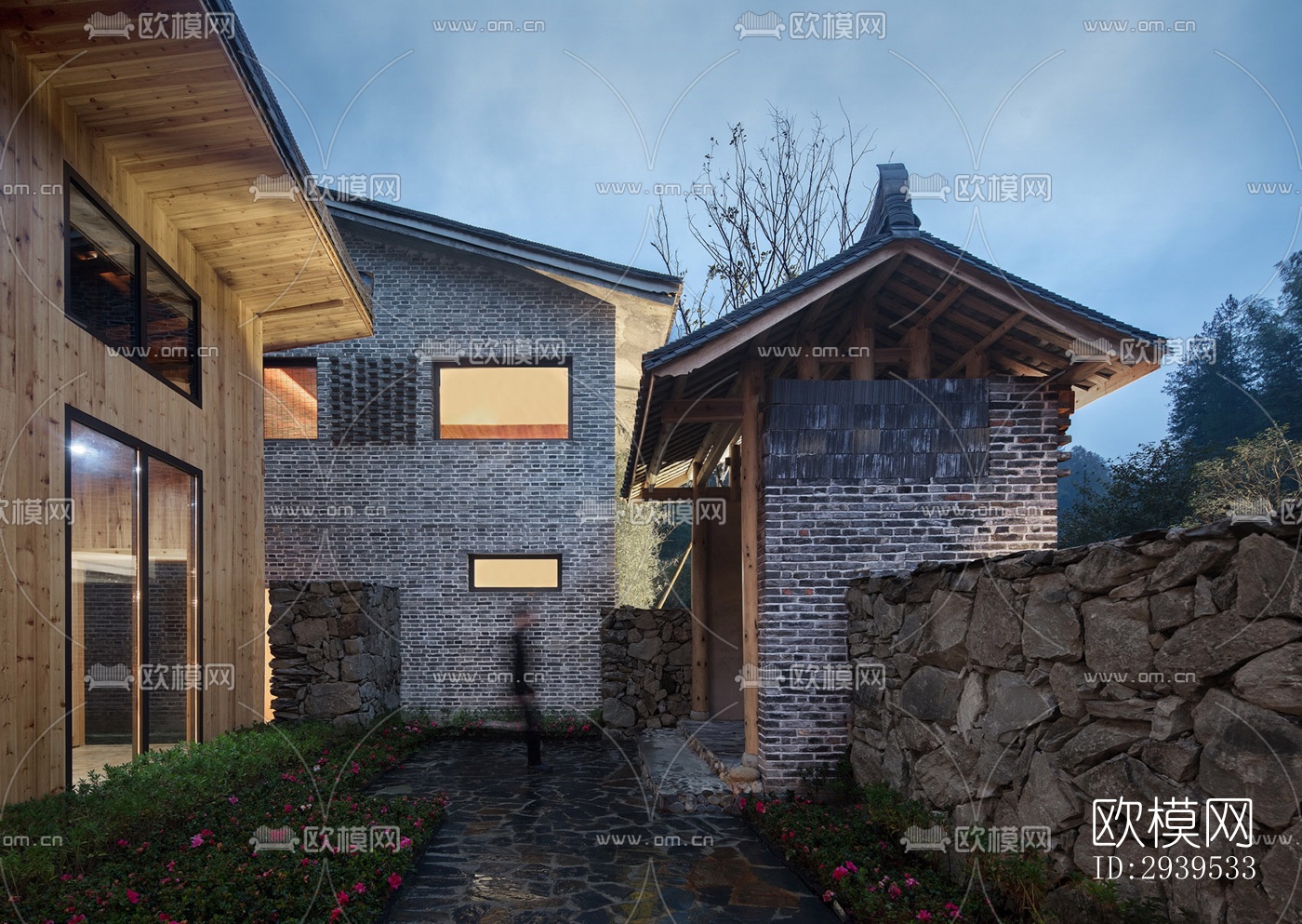 现代酒店民宿效果图下载（渲染图12）