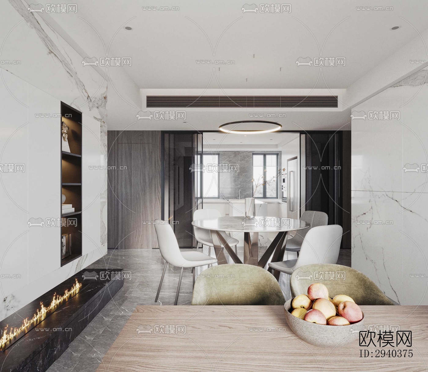 现代平层效果图下载（渲染图9）