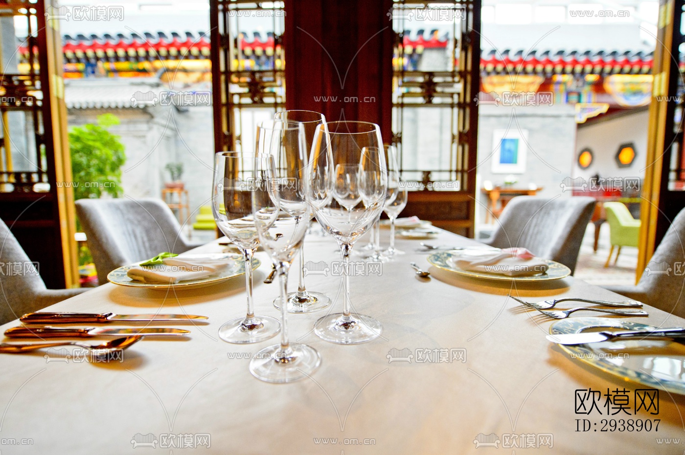 中式酒店民宿效果图下载（渲染图12）