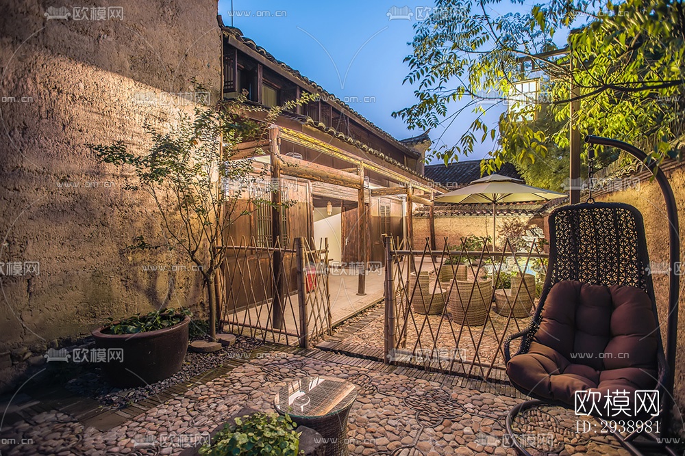 中式酒店民宿效果图下载（渲染图4）