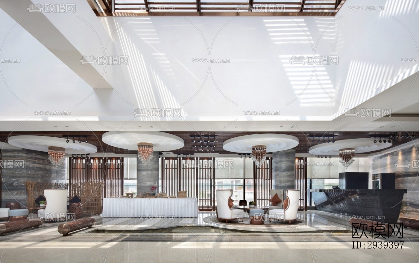 新中式酒店民宿效果图下载（渲染图20）