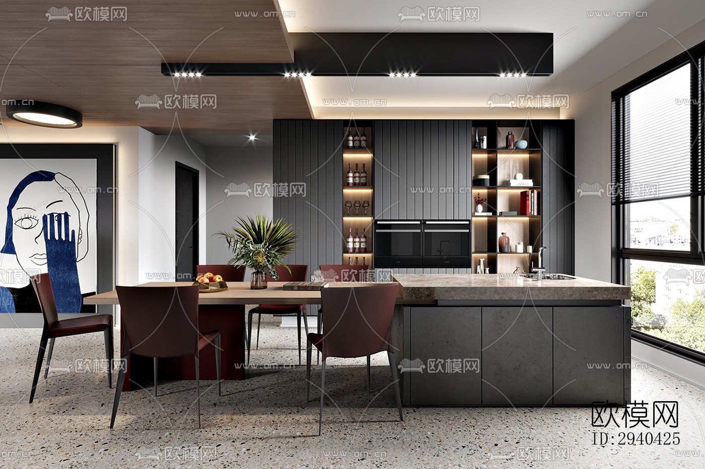 现代平层效果图下载（渲染图12）