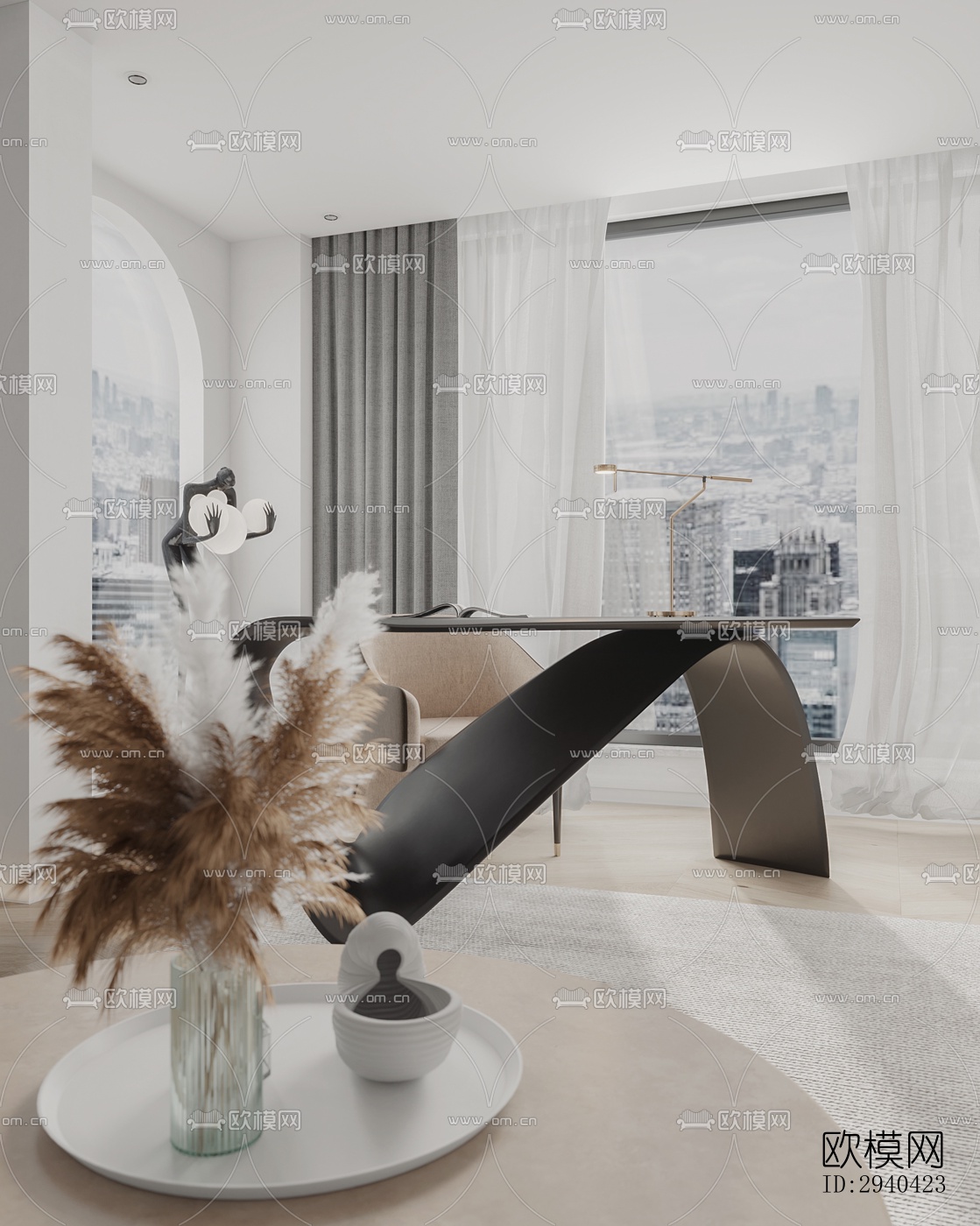 现代平层效果图下载（渲染图7）