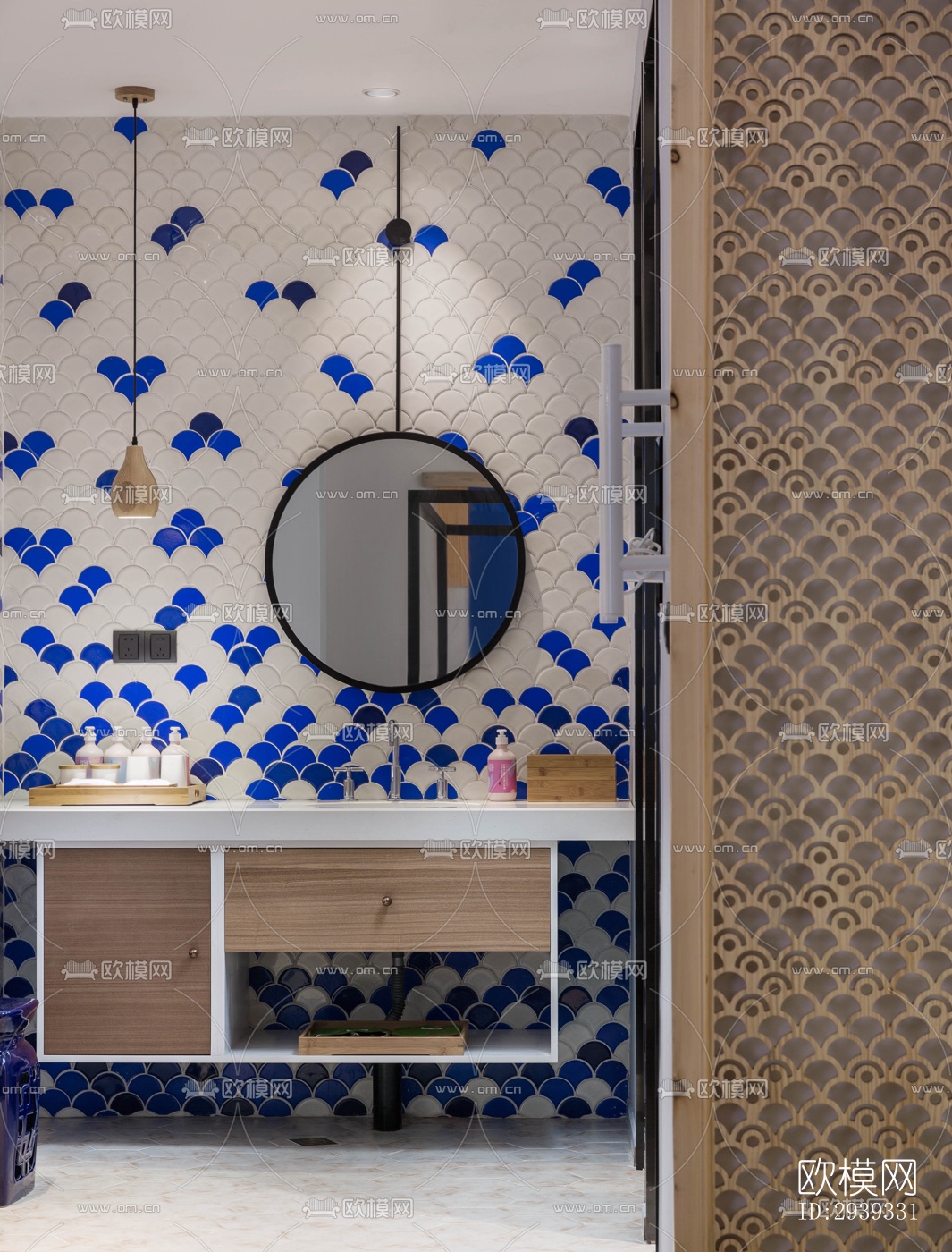 新中式酒店民宿效果图下载（渲染图15）