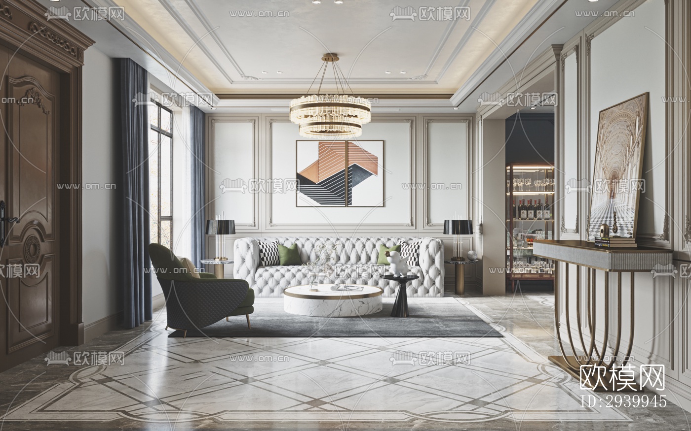 欧式复式效果图下载（渲染图2）