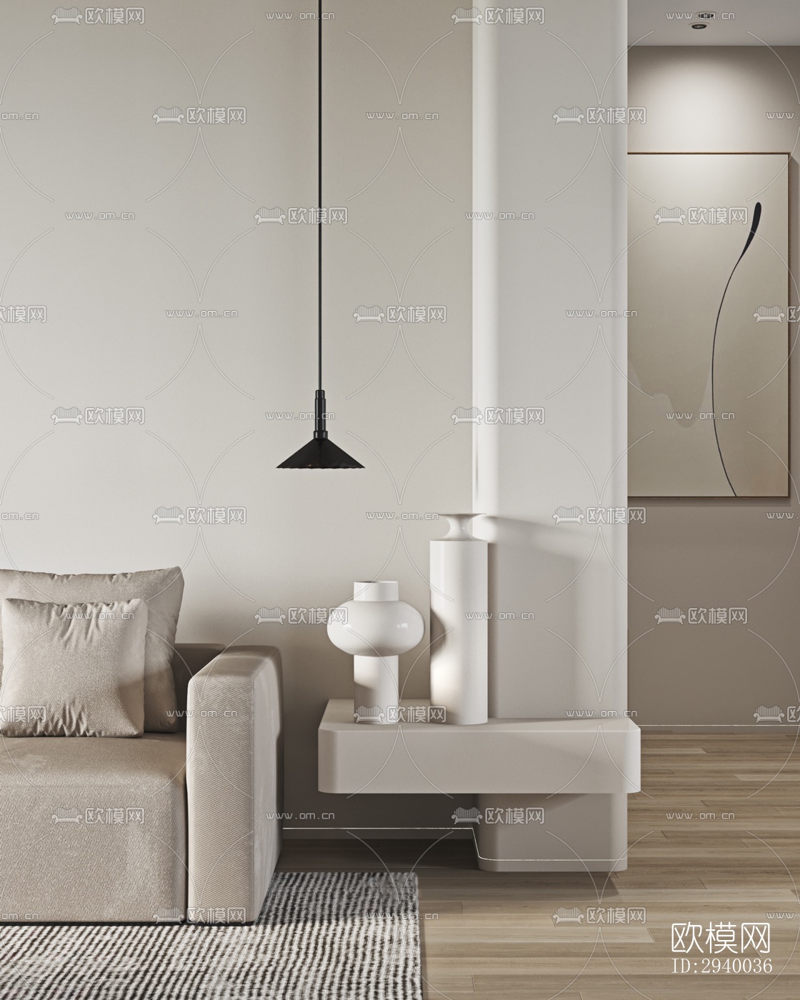 侘寂平层效果图下载（渲染图6）