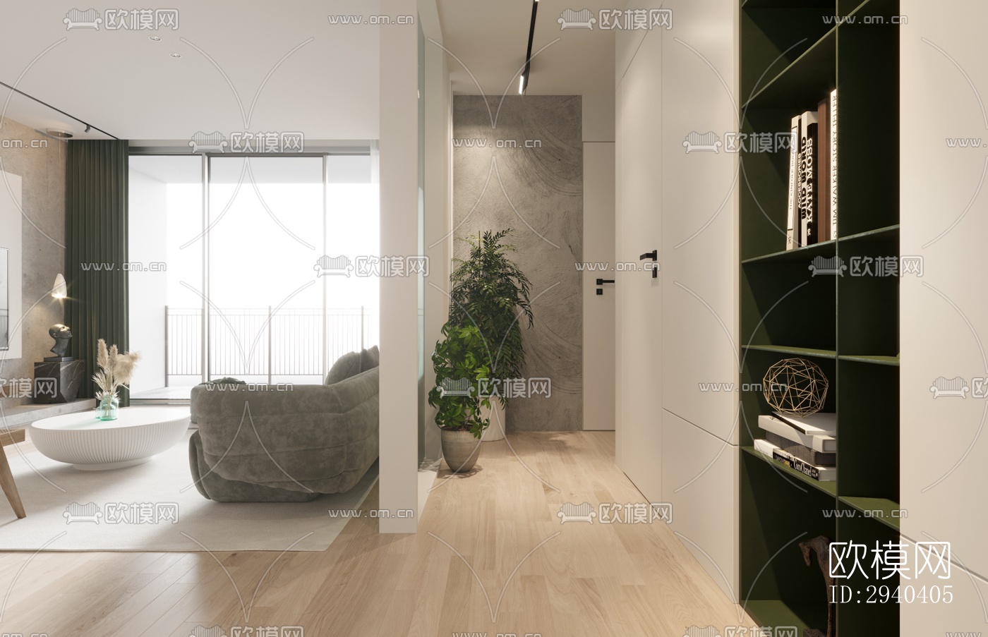 现代平层效果图下载（渲染图9）