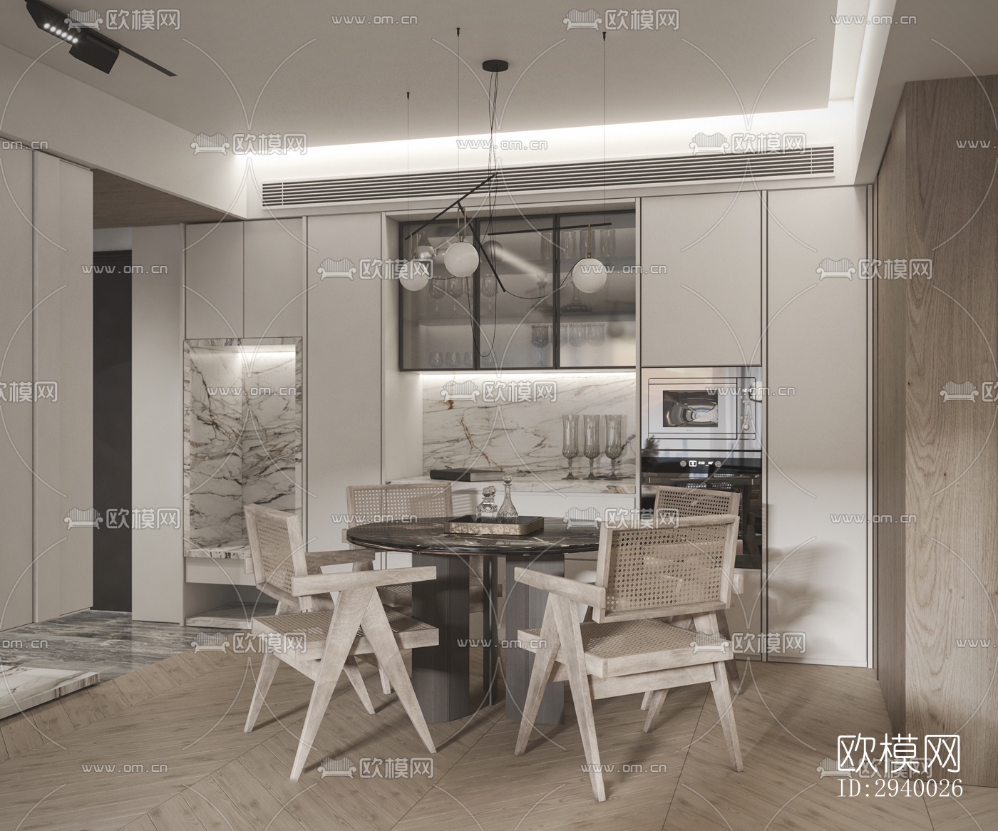 侘寂平层效果图下载（渲染图3）