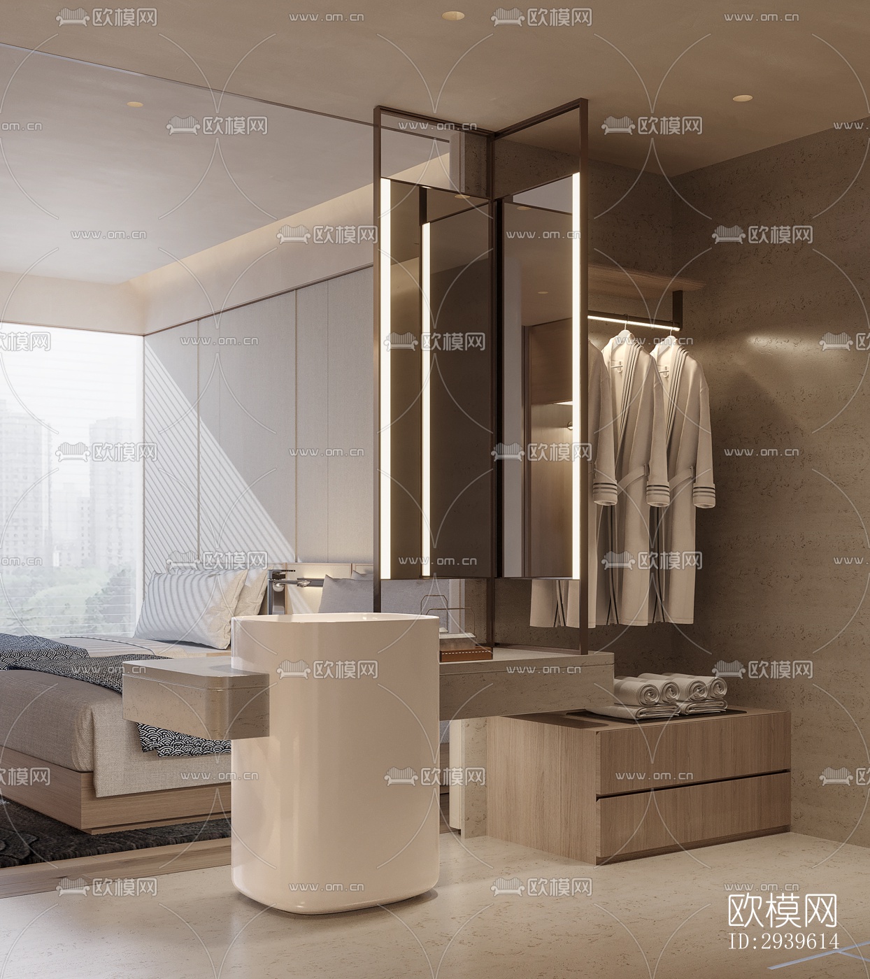 现代酒店民宿效果图下载（渲染图9）