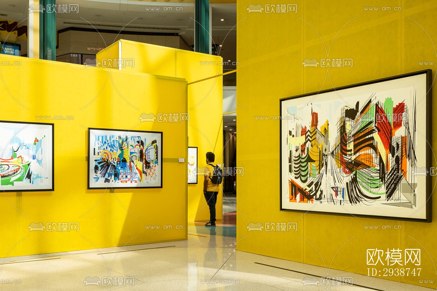 现代展览展厅效果图下载（渲染图9）