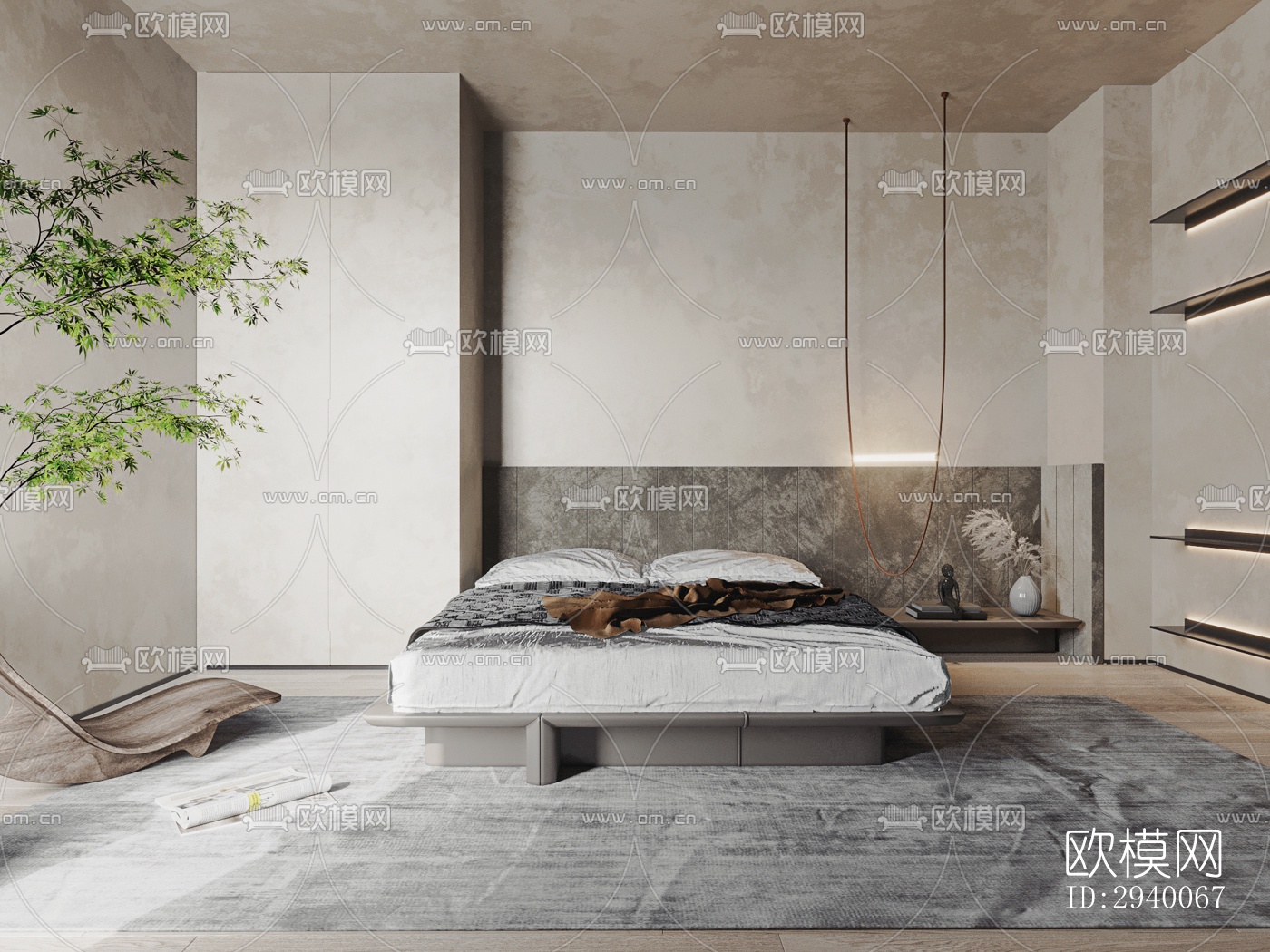 侘寂平层效果图下载（渲染图10）