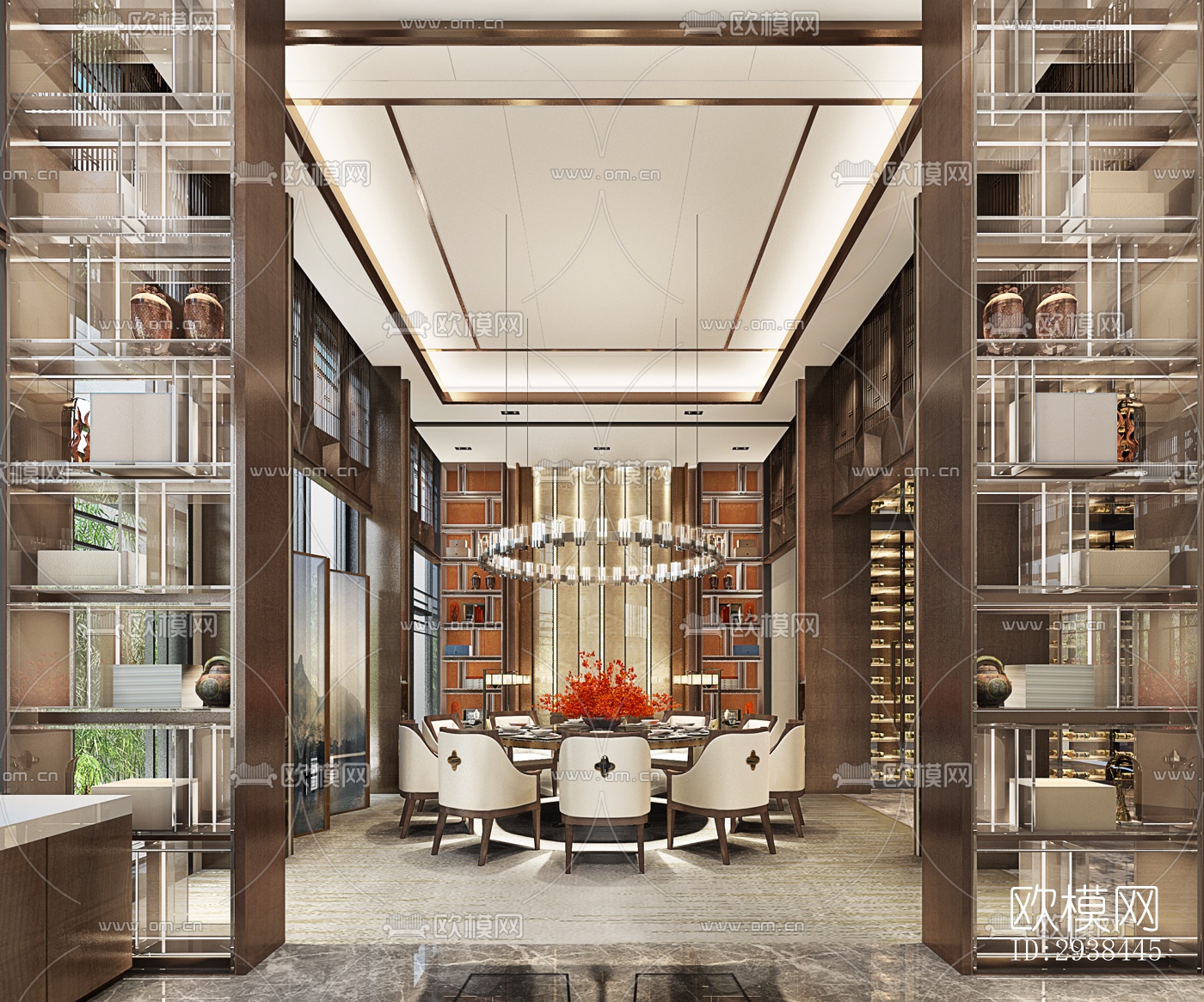 新中式售楼处效果图下载（渲染图13）