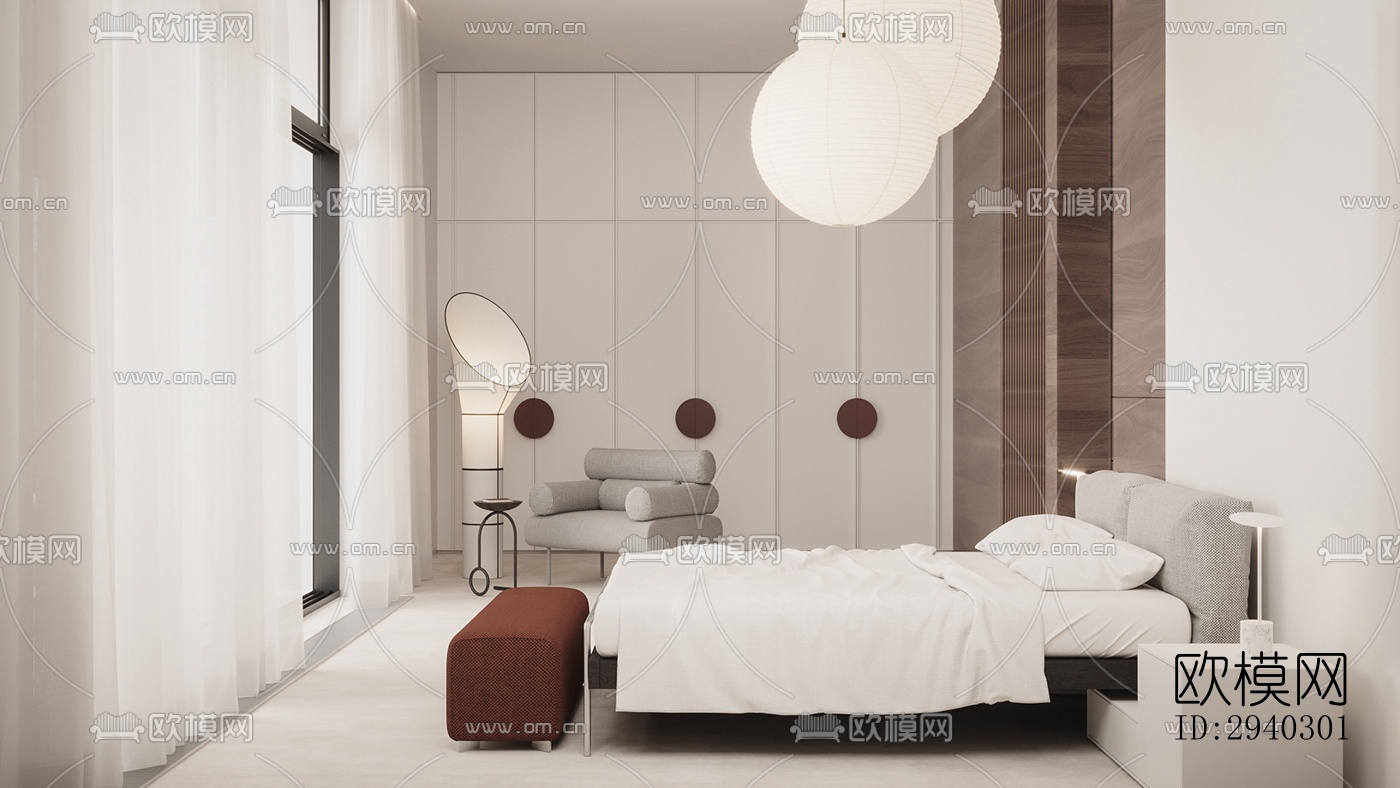 现代平层效果图下载（渲染图4）