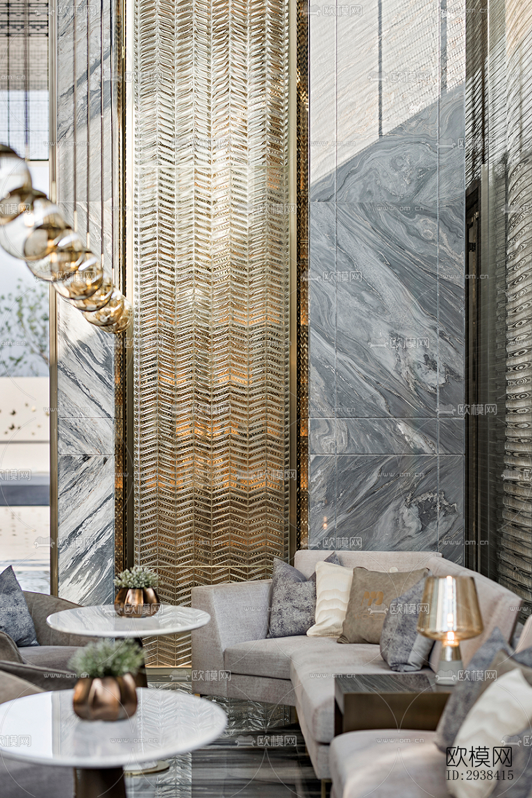 新中式售楼处效果图下载（渲染图7）