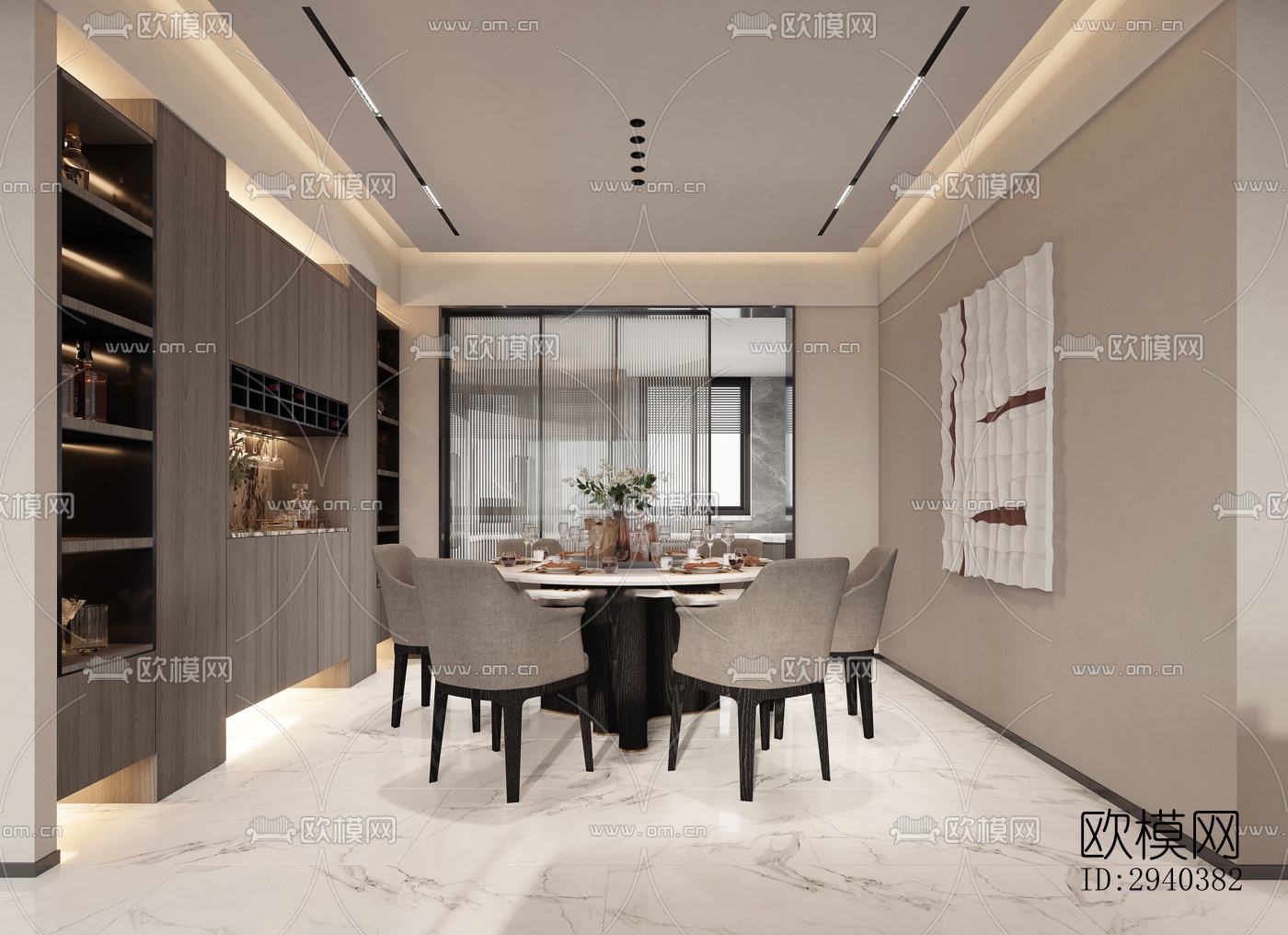 现代平层效果图下载（渲染图4）